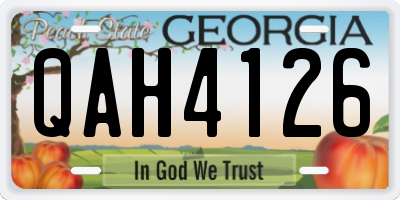 GA license plate QAH4126
