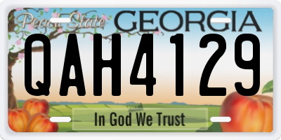 GA license plate QAH4129