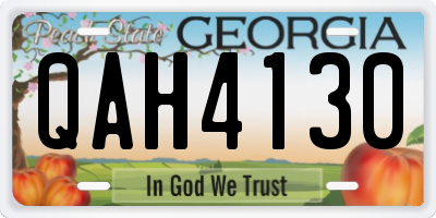 GA license plate QAH4130