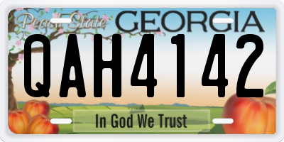 GA license plate QAH4142