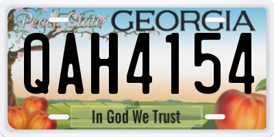 GA license plate QAH4154