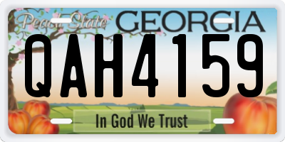 GA license plate QAH4159