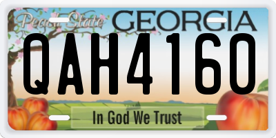GA license plate QAH4160