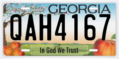 GA license plate QAH4167