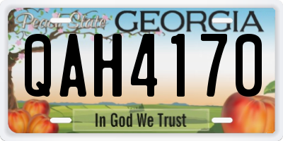 GA license plate QAH4170