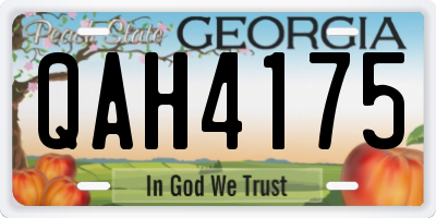 GA license plate QAH4175