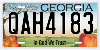 GA license plate QAH4183
