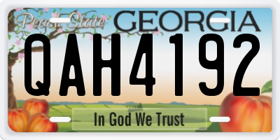 GA license plate QAH4192