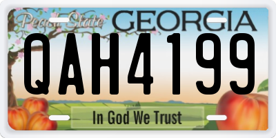 GA license plate QAH4199