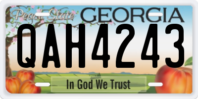 GA license plate QAH4243