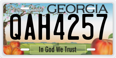 GA license plate QAH4257