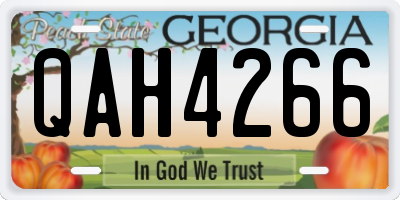 GA license plate QAH4266