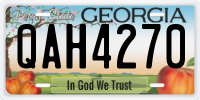 GA license plate QAH4270
