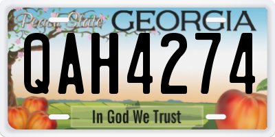 GA license plate QAH4274