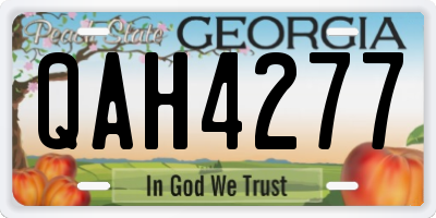 GA license plate QAH4277