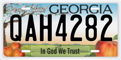 GA license plate QAH4282
