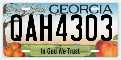 GA license plate QAH4303