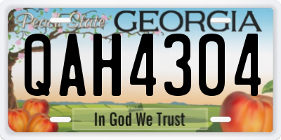 GA license plate QAH4304