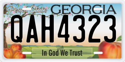 GA license plate QAH4323