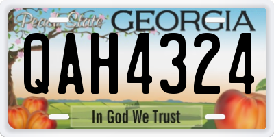 GA license plate QAH4324