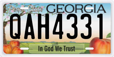 GA license plate QAH4331