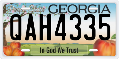GA license plate QAH4335