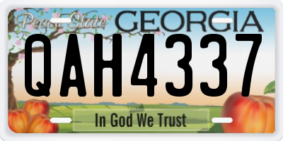 GA license plate QAH4337