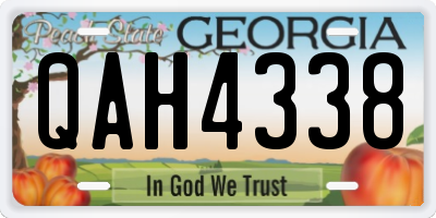 GA license plate QAH4338