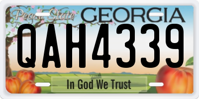 GA license plate QAH4339