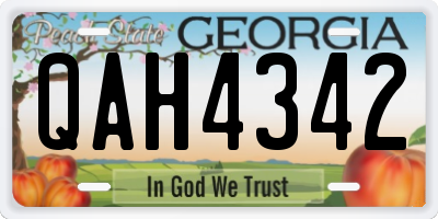 GA license plate QAH4342