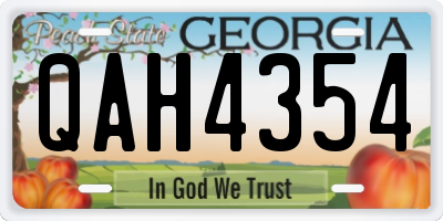 GA license plate QAH4354