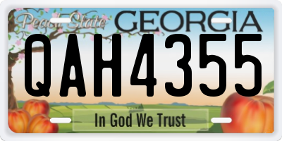 GA license plate QAH4355