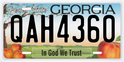 GA license plate QAH4360