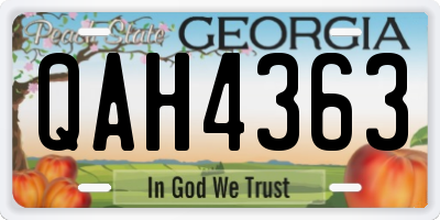 GA license plate QAH4363