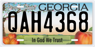 GA license plate QAH4368