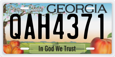 GA license plate QAH4371