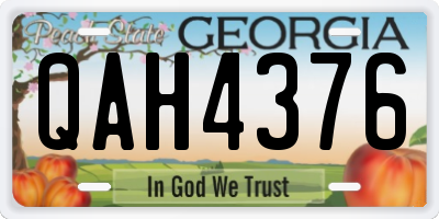 GA license plate QAH4376