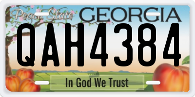 GA license plate QAH4384