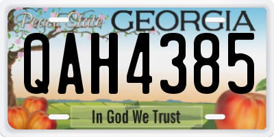 GA license plate QAH4385