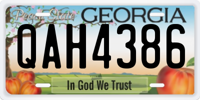 GA license plate QAH4386