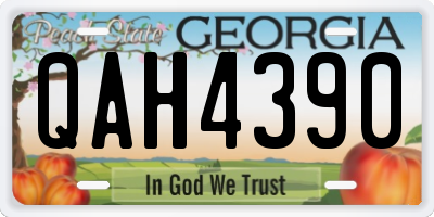 GA license plate QAH4390