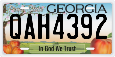 GA license plate QAH4392
