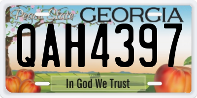 GA license plate QAH4397