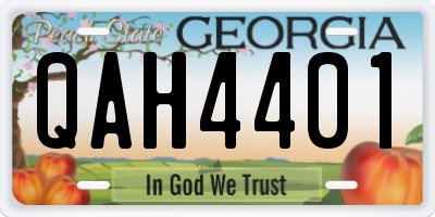 GA license plate QAH4401