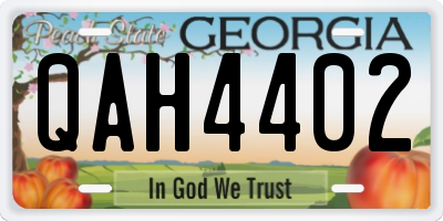 GA license plate QAH4402