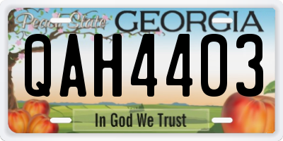 GA license plate QAH4403