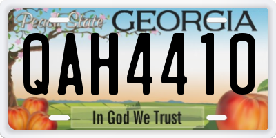 GA license plate QAH4410