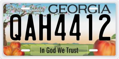 GA license plate QAH4412