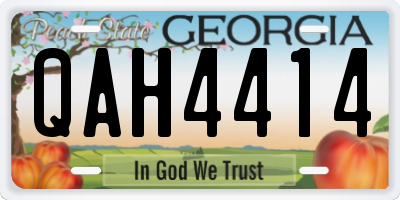GA license plate QAH4414