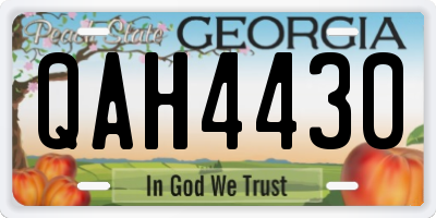 GA license plate QAH4430